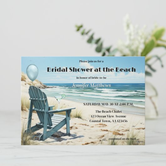 Vrijgezellenfeest aan het strand kaart (Staand voorkant)