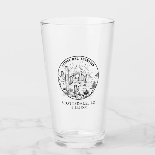 Vrijgezellenfeest aangepast cadeau met naam Woesti Glas (Voorkant)