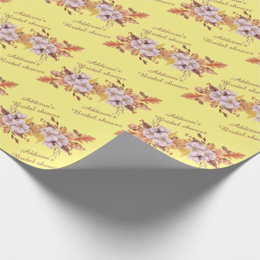 Vrijgezellenfeest Aangepaste Herfst ventilator Cadeaupapier (Hoek)