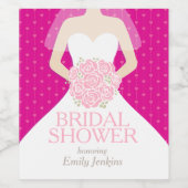 Vrijgezellenfeest aangepaste naam roze wijnlabels wijn etiket (Enkel label)