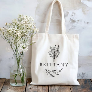 Vrijgezellenfeest   Aangepaste naam rustieke bloem Tote Bag