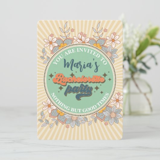  vrijgezellenfeest aangepaste uitnodiging (Staand voorkant)