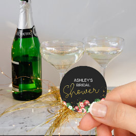 Vrijgezellenfeest Aardbeien en bloemen Ronde Sticker