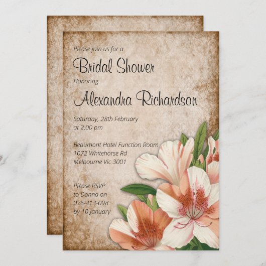 Vrijgezellenfeest abrikozen kaart (Voorkant / Achterkant)