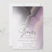 VRIJGEZELLENFEEST | Abstract Misty Plum Marble Kaart (Voorkant)