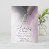 VRIJGEZELLENFEEST | Abstract Misty Plum Marble Kaart (Staand voorkant)