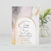 Vrijgezellenfeest | Abstract Roos Grijs en Goud Kaart (Staand voorkant)