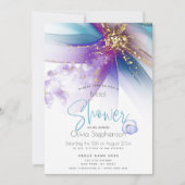 VRIJGEZELLENFEEST | Abstracte alcoholinkt Blauwgro Kaart (Voorkant)