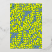 Vrijgezellenfeest Acacia gele kunstbloemen Folie Uitnodiging (Achterkant)