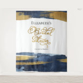 Vrijgezellenfeest Achtergrond | Blauwe Waterverf A Wandkleed (Voorkant)