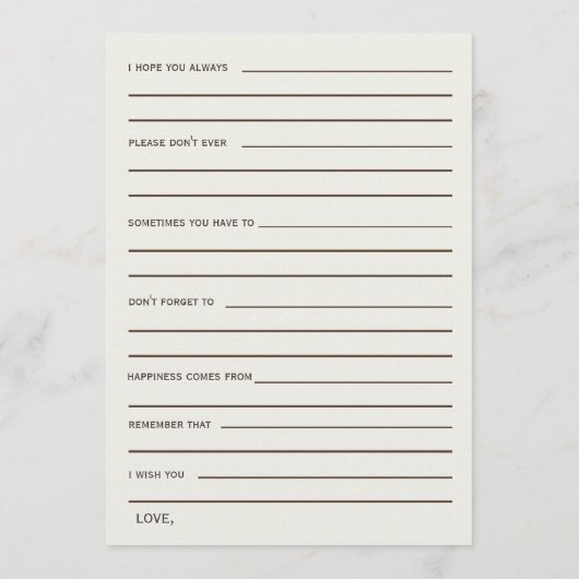 vrijgezellenfeest Advice en Well Wishes Kaart (Achterkant)