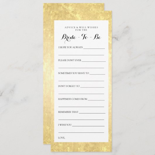 Vrijgezellenfeest Advice Kaart Gold Foil Stars Con (Voorkant / Achterkant)