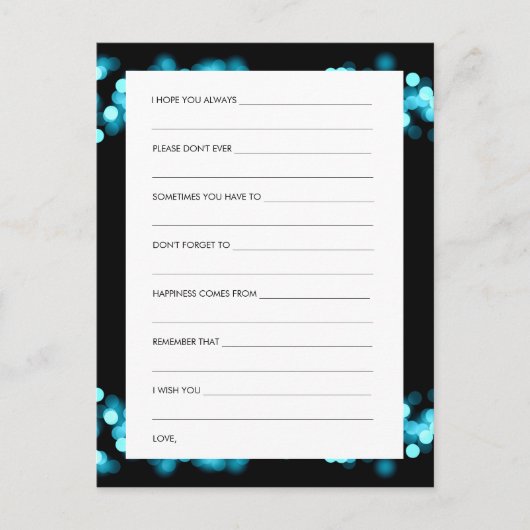 Vrijgezellenfeest Advice Kaart Turquoise Hollywood (Voorkant)