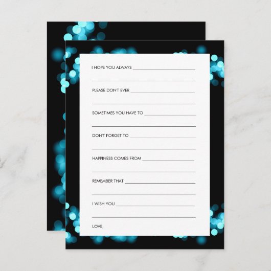 Vrijgezellenfeest Advice Kaart Turquoise Hollywood (Voorkant / Achterkant)