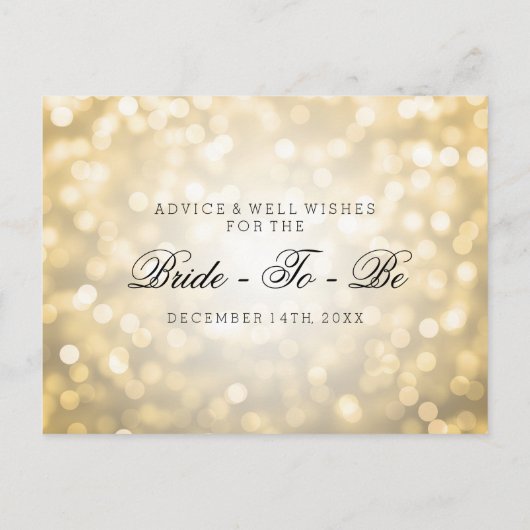 Vrijgezellenfeest Advice Kaarten Gold Glitter Ligh (Achterkant)
