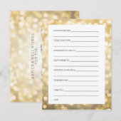 Vrijgezellenfeest Advice Kaarten Gold Glitter Ligh (Voorkant / Achterkant)