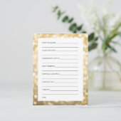 Vrijgezellenfeest Advice Kaarten Gold Glitter Ligh (Staand voorkant)
