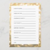 Vrijgezellenfeest Advice Kaarten Gold Glitter Ligh (Voorkant)