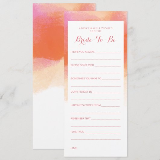 vrijgezellenfeest advies Blush roze koraal Waterve Kaart (Voorkant / Achterkant)