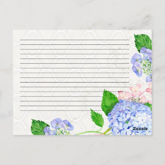 Vrijgezellenfeest Advies Bruid Blauwe Hydrangea Bl Briefkaart (Achterkant)