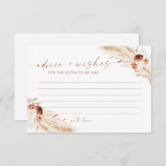 Vrijgezellenfeest Advies en wensen Kaart, Boho Bri Kaart (Voorkant / Achterkant)