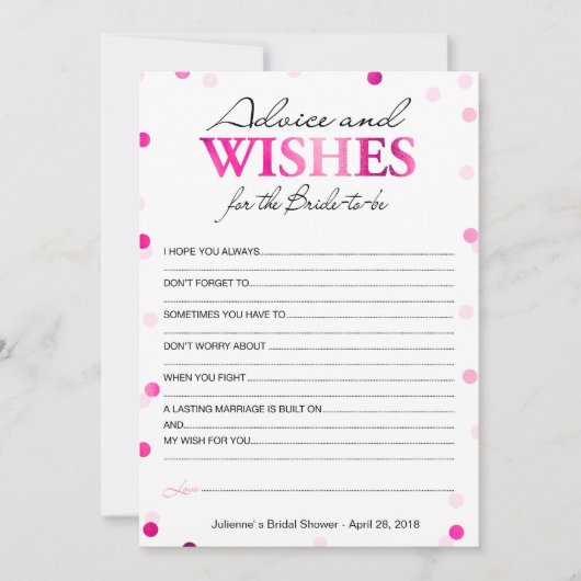 Vrijgezellenfeest Advies en Wensen | magenta Confe Kaart (Voorkant)