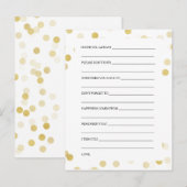 Vrijgezellenfeest Advies Kaarten Faux Gold Foil Gl (Voorkant / Achterkant)