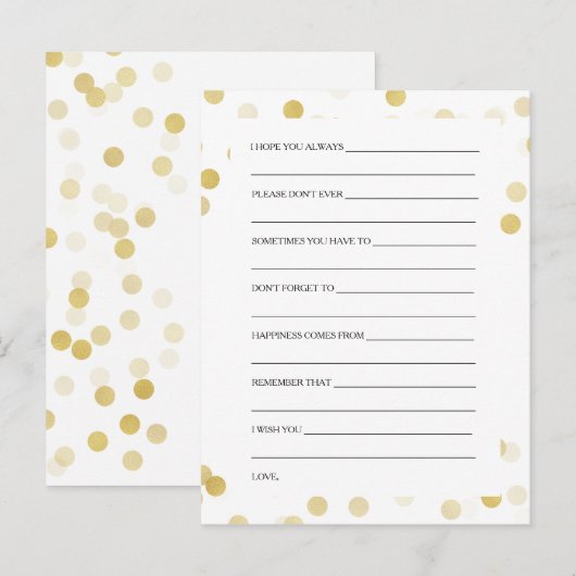 Vrijgezellenfeest Advies Kaarten Faux Gold Foil Gl (Voorkant / Achterkant)