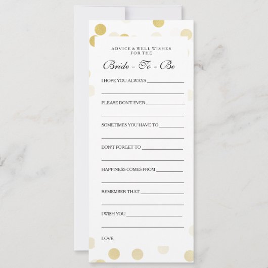 Vrijgezellenfeest Advies Kaarten Faux Gold Foil Gl (Voorkant)