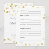 Vrijgezellenfeest Advies Kaarten Gold Foil Glitter (Voorkant / Achterkant)