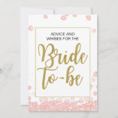 Vrijgezellenfeest Advies Teken | Roze en Goud Kaart (Voorkant)