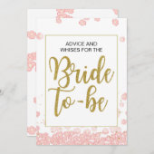 Vrijgezellenfeest Advies Teken | Roze en Goud Kaart (Voorkant / Achterkant)