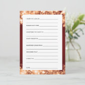 Vrijgezellenfeest Adviezen Kaarten Goud Mousserend (Staand voorkant)