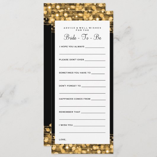 Vrijgezellenfeest Adviezen Kaarten partij Sparkles (Voorkant / Achterkant)