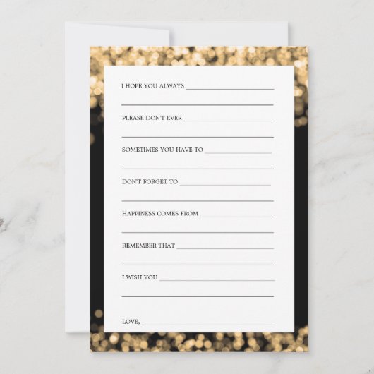 Vrijgezellenfeest Adviezenkaarten Gold Lights Kaart (Voorkant)