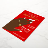 Vrijgezellenfeest Afro-Amerikaans Real Folie Uitnodiging (Gedraaid)