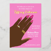 Vrijgezellenfeest Afro-Amerikaans Real Folie Uitnodiging (Voorkant)