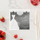 Vrijgezellenfeest-alkbord met witte kant en gans servetten (Insitu)