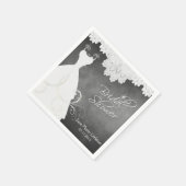 Vrijgezellenfeest-alkbord met witte kant en gans servetten (Hoek)