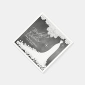 Vrijgezellenfeest-alkbord met witte kant en gans servetten (Hoek)