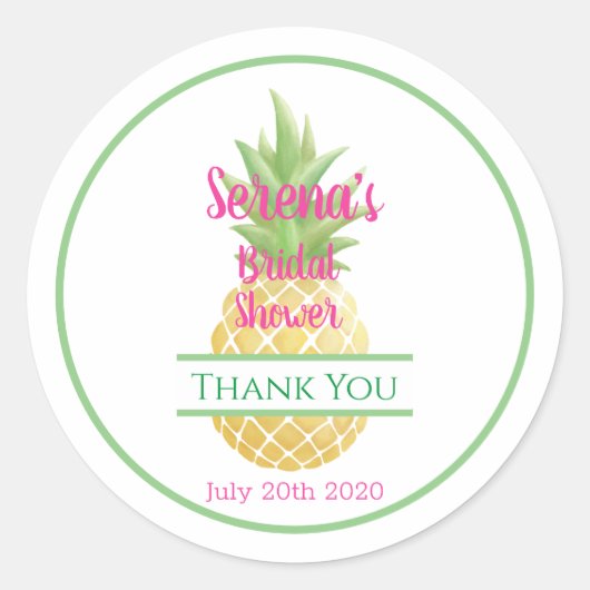 Vrijgezellenfeest Aloha Bride Pineapple Dank u Ronde Sticker (Voorkant)