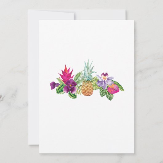 Vrijgezellenfeest Aloha Luau Flamingo Uitnodigen Kaart (Achterkant)