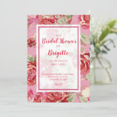 Vrijgezellenfeest annou, roodroos floral classic p aankondiging (Staand voorkant)