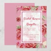 Vrijgezellenfeest annou, roodroos floral classic p aankondiging (Voorkant / Achterkant)