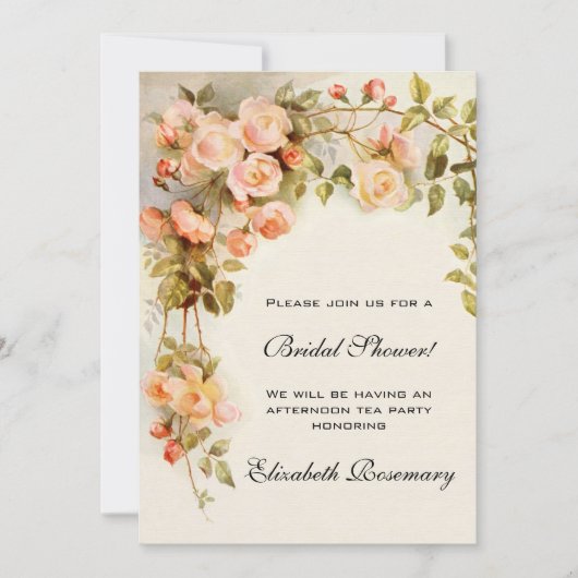  Vrijgezellenfeest Antiek Rozen Bloemen Bloemen Bl Kaart (Voorkant)