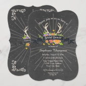 Vrijgezellenfeest Antler Wildflower Starburst Rust Kaart (Voorkant / Achterkant)