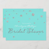 VRIJGEZELLENFEEST Aqua Blue Silver Glitter Moderne Kaart (Voorkant / Achterkant)