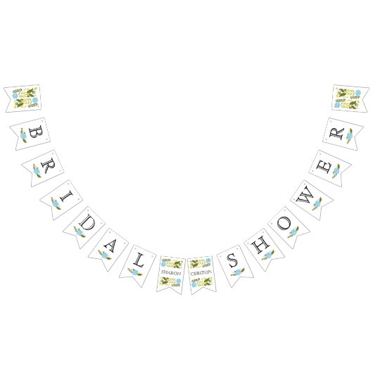 Vrijgezellenfeest aqua en goudbloemen bruiloft vlaggetjes (Alle)