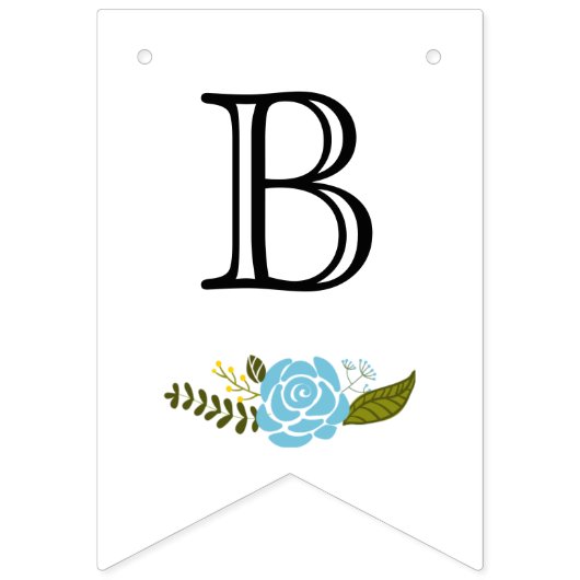 Vrijgezellenfeest aqua en goudbloemen bruiloft vlaggetjes (Tweede vlag)