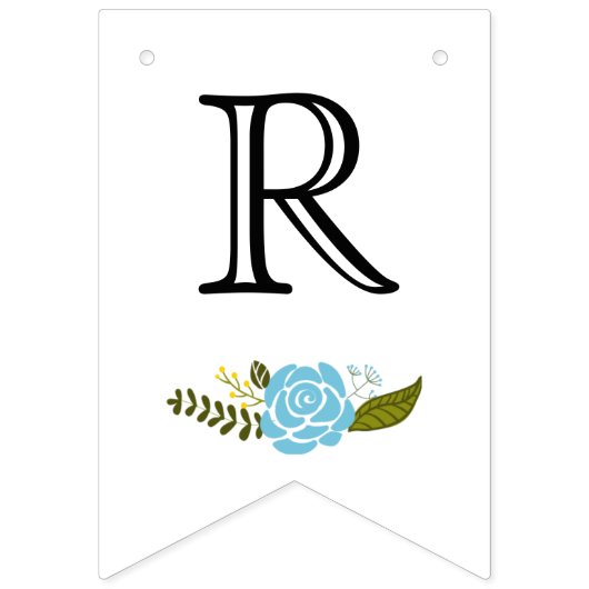 Vrijgezellenfeest aqua en goudbloemen bruiloft vlaggetjes (Derde vlag)